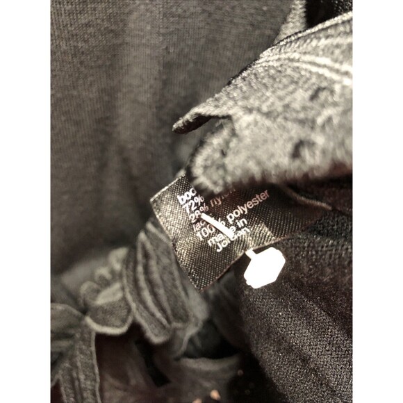 Lane Bryant Sweater Size 22/24 Black Laser Cut Floral Embroidered Hem - Picture 5 of 13